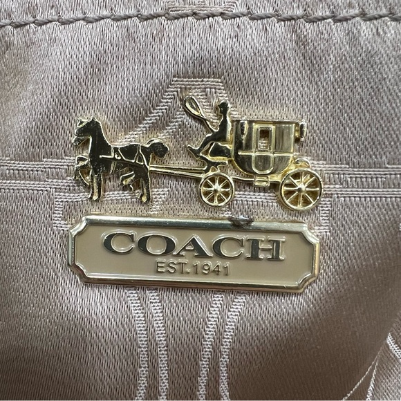 Coach Gold Monogram Leather Strap Brown Shoulder Bag & Wallet - Picture 8 of 14